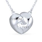 Crystal Accent 3D Interlocking Heart Pendant Necklace for Mom in Sterling Silver - Image 5