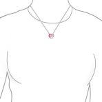Crystal Accent 3D Interlocking Heart Pendant Necklace for Mom in Sterling Silver - Image 3