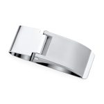 Large Wide Strong Hinged Style Money Clip Card Holder Silver Stainless Steel