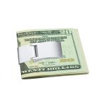 Large Wide Strong Hinged Style Money Clip Card Holder Silver Stainless Steel - Image 3