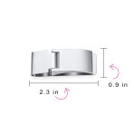 Large Wide Strong Hinged Style Money Clip Card Holder Silver Stainless Steel - Image 4