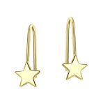 Minimalist Celestial Dangle Earrings in 14K Yellow Gold - USA Patriotic Style - Image 2