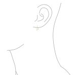 Minimalist Celestial Dangle Earrings in 14K Yellow Gold - USA Patriotic Style - Image 3