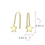 Minimalist Celestial Dangle Earrings in 14K Yellow Gold - USA Patriotic Style - Image 4