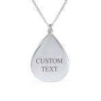 Mother Day Diamond-Cut Bezel Teardrop Word MAMA BEAR Necklace .925 Sterling Silver - Image 5
