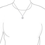 Mother Day Diamond-Cut Bezel Teardrop Word MAMA BEAR Necklace .925 Sterling Silver - Image 3