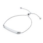 Blank Name Plated Identification ID Bolo Bracelet .925 Sterling Silver 6-7.5" Adjustable - Image 2