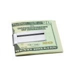 Two Tone Black Weave Inlay Carbon Fiber Money Clip Card Holder for Men - Image 3