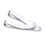 Dollar Sign Money Clip Card Holder for Men Brushed Silver Stainless Steel - Image 2