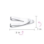 Set of 2 Silver Black V-Shaped Money Clip Card Holder Brushed Stainless Steel - Image 4