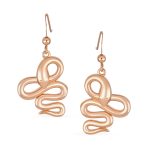 Garden Animal Pet Reptile Snake Dangle Earrings Rose Plated Sterling Silver - Image 2