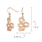 Garden Animal Pet Reptile Snake Dangle Earrings Rose Plated Sterling Silver - Image 4