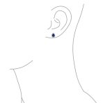 Small Bali Style Teardrop Bezel Edged Natural Stone Stud Earrings Sterling Silver - Image 4