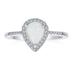 Cocktail Statement Ring with Amethyst or Opal Rose Gold Plated Sterling Silver