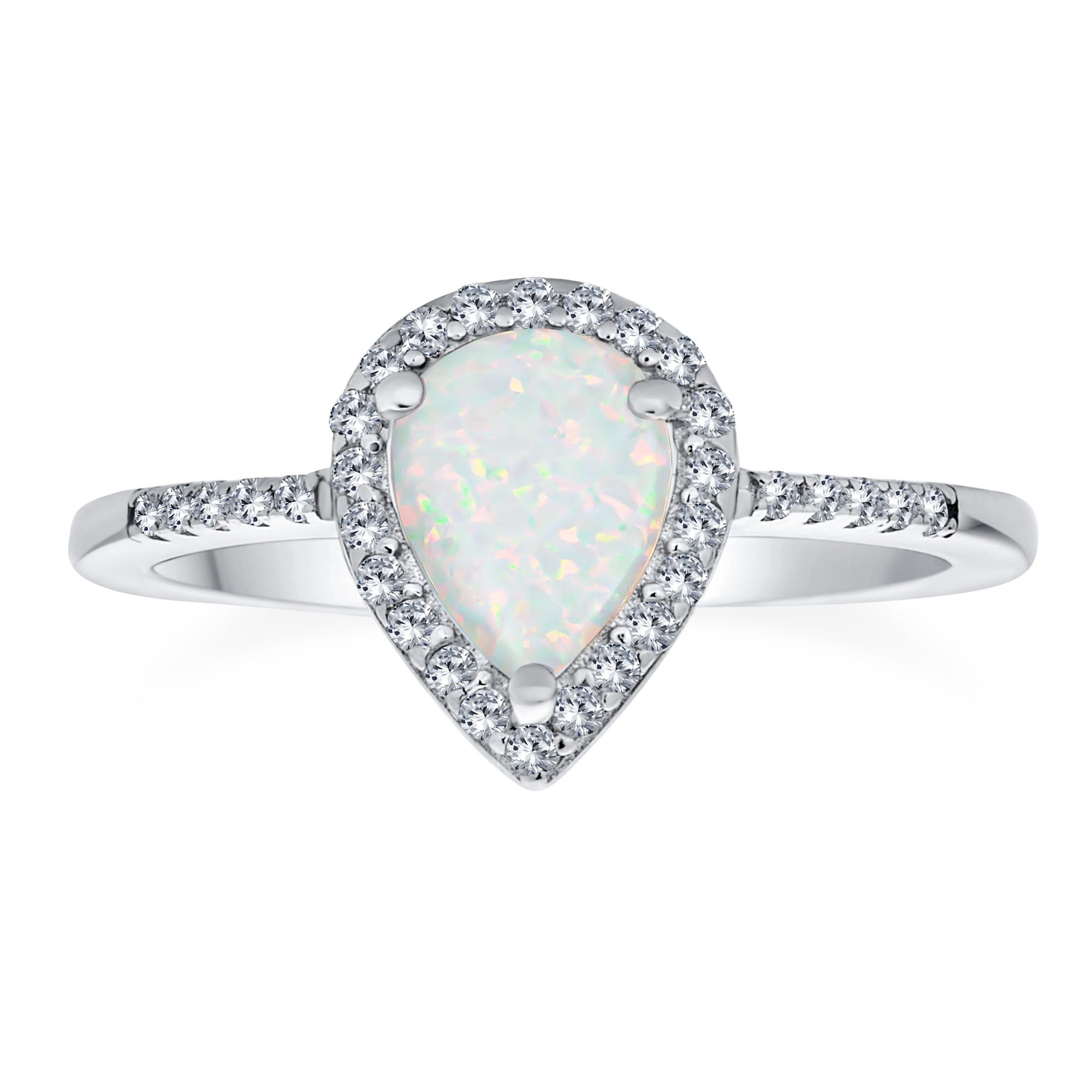 petite-teardrop-cz-halo-opal-xny-rs4284a1-7-az_01 Cocktail Statement Ring with Amethyst or Opal Rose Gold Plated Sterling Silver - Image 1