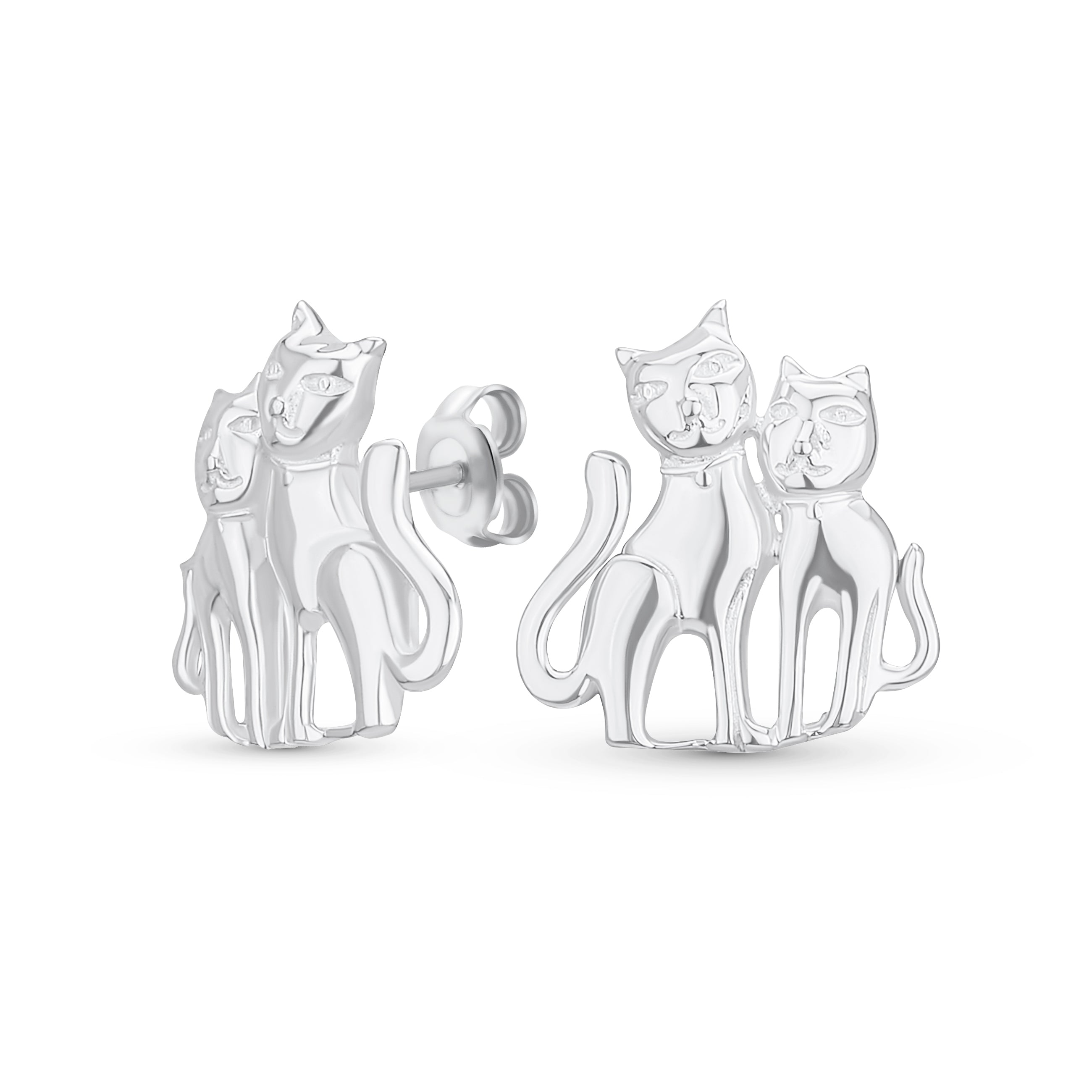 pets_kitten_stud_earrings_s965027e_1 Best Friend Animal Lover Studs Earrings Two Kitten Cat - Image 1