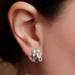 Best Friend Animal Lover Studs Earrings Two Kitten Cat - Image 5