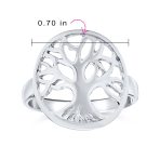 Silver Ring: Large Open Round Family Tree of Life Sterling Statement Piece - Image 3