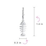 Nautical Fishbone Dangle Earrings Sterling Silver Leverback - Image 7