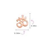 Buddhist Zen Ohm Symbol Stud Earrings in Rose Gold Sterling Silver - Image 8