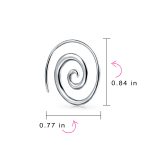 Geometric Tribal Swirl Wire Spiral Hoop Threader Earrings Sterling Silver - Image 4