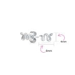 Garden Crawler Reptile Snake Stud Earrings Yellow Gold Plated Silver - Image 13