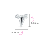 Hawaiian Shark Tooth Stud Earrings in Sterling Silver with Hammered Texture - Image 4