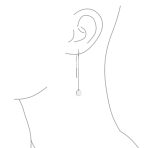 Initials Alphabet Minimalist Geometric Dangle Earrings Sterling Silver Threader - Image 3