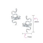 Reptile Climber Snake Ear Cuff Cartilage Earrings Non-Pierced Sterling Silver - Image 4