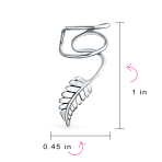 Nature Leaf Ear Cuff Cartilage Clip Wrap Earrings Sterling Silver Non-Pierced - Image 4