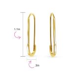 Inspirational Safety Pin Dangle Earrings for Displaced People Gold Plated Silver - Image 7