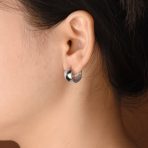Simple Wide Huggie Hoop Earrings Gold Plated .925 Sterling Silver Polished Hinge Closure - Image 5