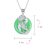 Asian Style Green Jade Dragon Pendant Necklace 18 Inch - Image 4