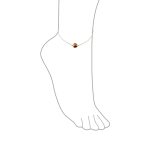 Red Ladybug Garden Charm Anklet Link Ankle Bracelet Gold Plated Sterling Silver Adjustable 9 To 10 Inch With Extender - Image 5