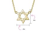 Traditional Magen Judaic Star Of David Pendant Necklace 14K Gold Plated Silver - Image 6