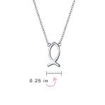 Dainty Sterling Silver Jesus Fish Ichthys Pendant Necklace for Christians - Image 3