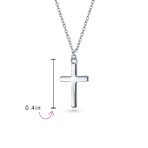 Minimalist Tiny Religious Cross Pendant Necklace Rose Gold Plated Sterling Silver - Image 9