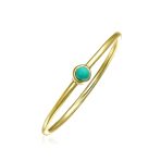 Two Round Turquoise 14K Gold Plated Silver Western Midi Knuckle Ring