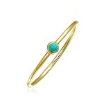 Two Round Turquoise 14K Gold Plated Silver Western Midi Knuckle Ring