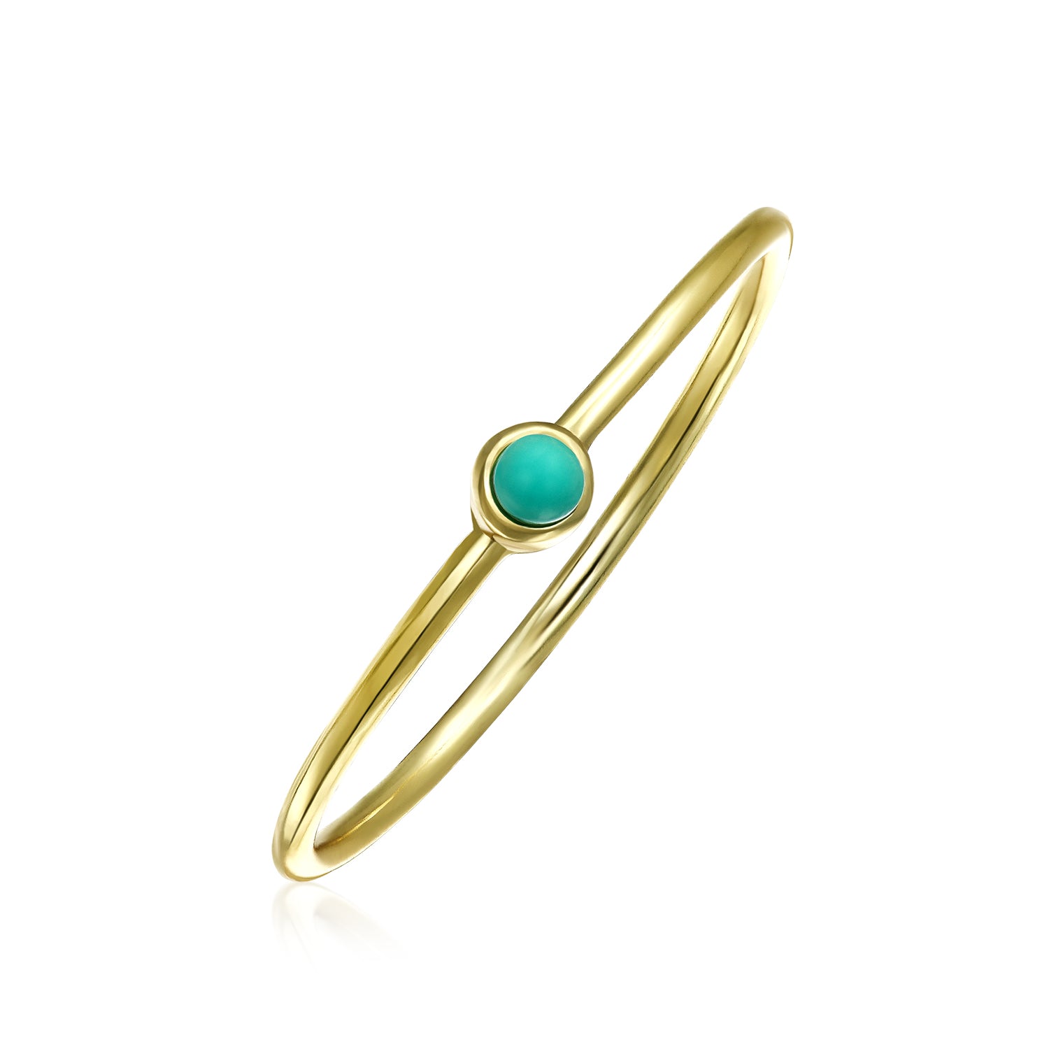 pfs-31-0577-g-az Two Round Turquoise 14K Gold Plated Silver Western Midi Knuckle Ring - Image 1