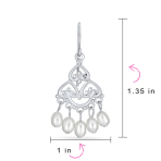 Boho Ethnic Dangle Earrings Freshwater Pearl Fringe Hooks - Image 4