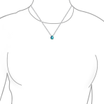 Teardrop Rainbow Abalone Shell Pendant Necklace in Sterling Silver - Image 3