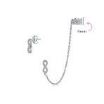 Forever Love Ear Cuff Cartilage Wrap Infinity Earring & CZ Stud Gold Plated .925 Sterling Silver - Image 5