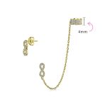 Forever Love Ear Cuff Cartilage Wrap Infinity Earring & CZ Stud Gold Plated .925 Sterling Silver - Image 6