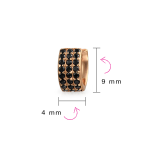 Two Tone Black CZ Triple Band Ear Cuff Cartilage Earrings Rose Gold Silver - Image 4