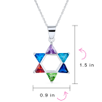 Modern CZ Star of David Pendant Necklace Sterling Silver - Image 4