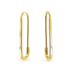 Inspirational Safety Pin Dangle Earrings for Displaced People Gold Plated Silver