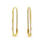 Inspirational Safety Pin Dangle Earrings for Displaced People Gold Plated Silver