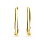 Inspirational Safety Pin Dangle Earrings for Displaced People Gold Plated Silver - Image 3