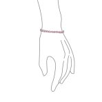 Romantic Classic Hearts Shape Pink CZ Tennis Bracelet Silver Plated Rhodium 7 Inch - Image 4
